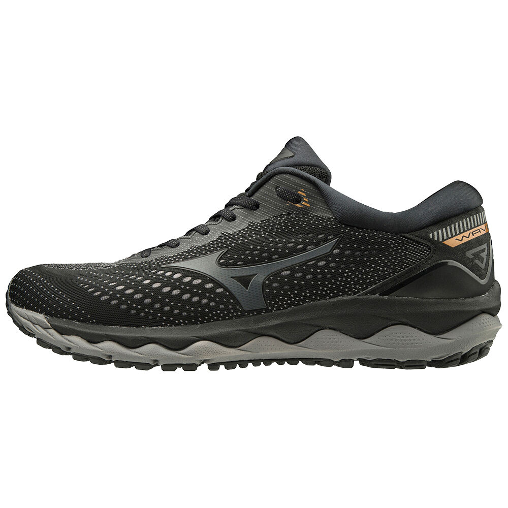 Panske Bezecke Topanky Mizuno WAVE SKY 3 Čierne/Siva Vypredaj PWDR83946